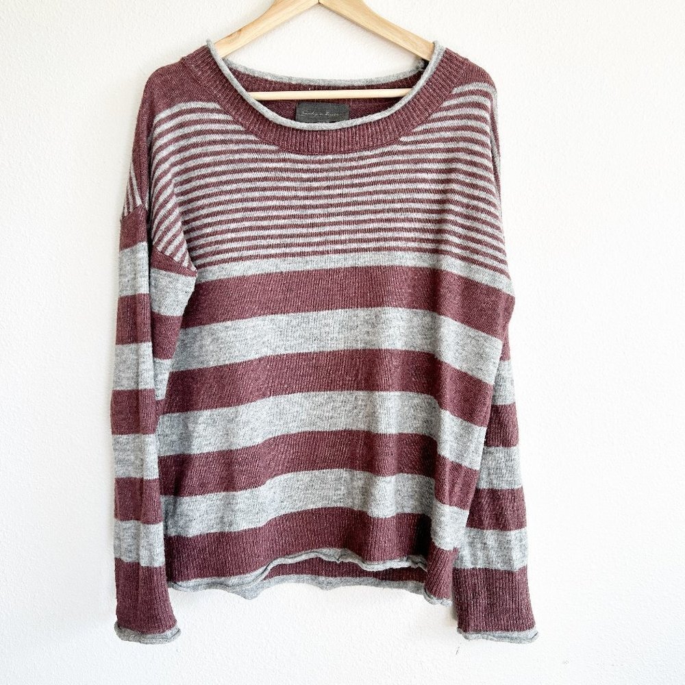 Sunday In Brooklyn Oversize Stripe Wide Neck Sweater Sz S